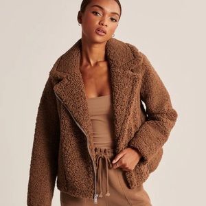 Abercrombie and Fitch  sherpa jacket with faux leather interior